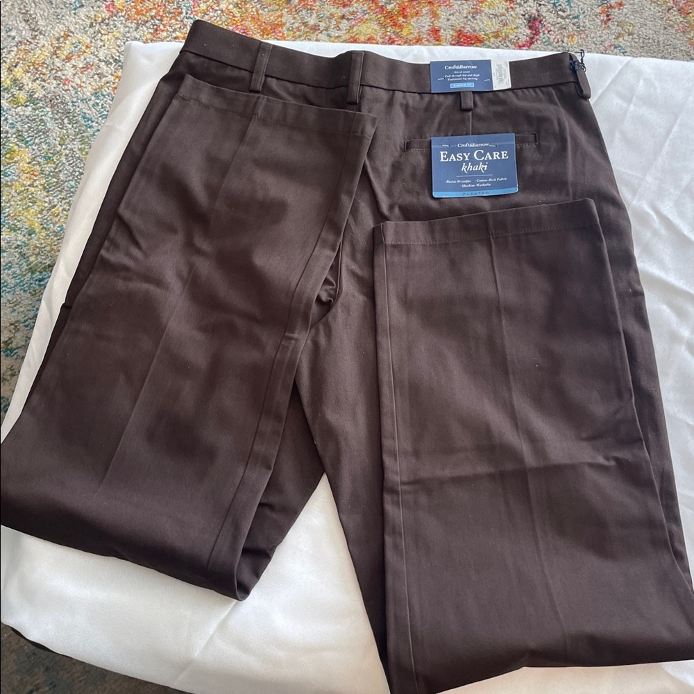 Men's Brown Pleated trousers by Croft and barrow 36x34